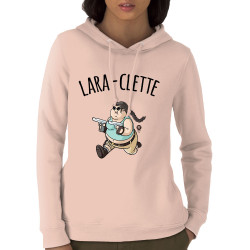 Sweat femme à capuche coton bio rose clair Lara-Clette (A²,Films/Séries,Humour)