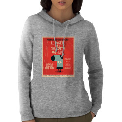 Sweat femme à capuche coton bio gris chiné Le mystère de la chaussette (Alex Kidd,Humour)
