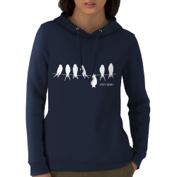 Sweat femme à capuche coton bio bleu marine Stay Rebel (Gondrax,Animaux,Humour,Stay)