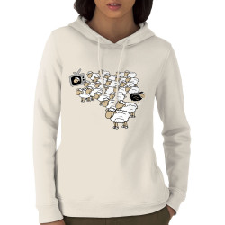 Sweat femme à capuche coton bio naturel Moutons (Gondrax,Humour,Slogans engagés,Animaux)