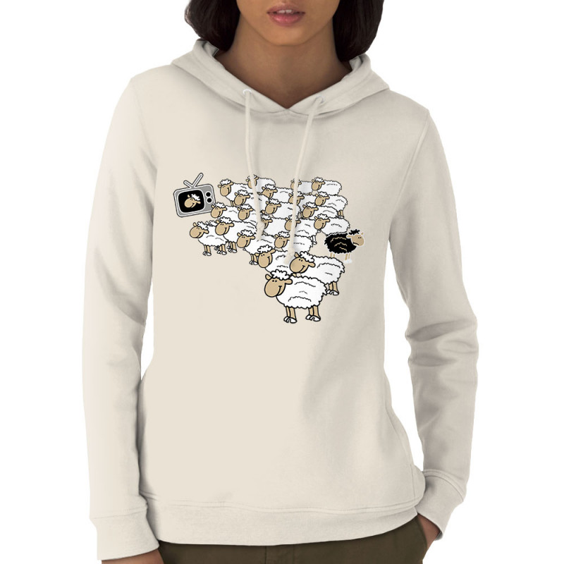 Sweat femme à capuche coton bio naturel Moutons (Gondrax,Humour,Slogans engagés,Animaux)