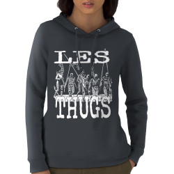 Sweat femme à capuche coton bio gris anthracite Les Thugs - Guerriers Massaï (Les Thugs)