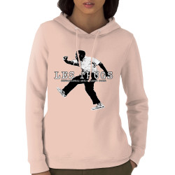 Sweat femme à capuche coton bio rose clair Les Thugs - Anti Boredom Front (Les Thugs)