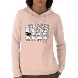 Sweat femme à capuche coton bio rose clair Stay Rebel Moutons (Gondrax,Animaux,Humour)