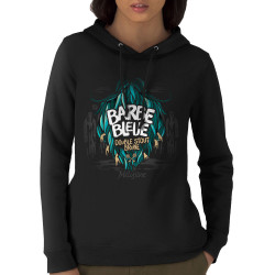 Sweat femme à capuche coton bio noir Barbe Bleue (Mélusine,Alcool)
