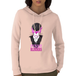 Sweat femme à capuche coton bio rose clair Pinky Blinders (Mr Mouton,Animaux,Films/Séries)
