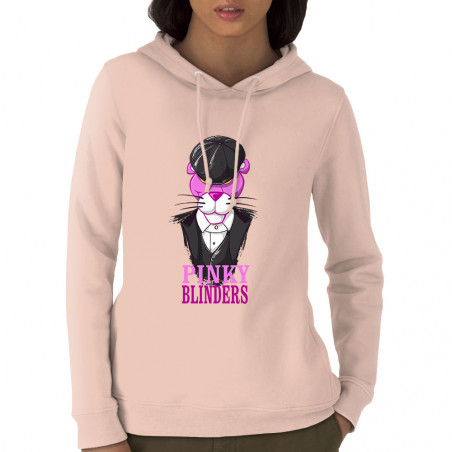 Sweat femme à capuche coton bio rose clair Pinky Blinders (Mr Mouton,Animaux,Films/Séries)