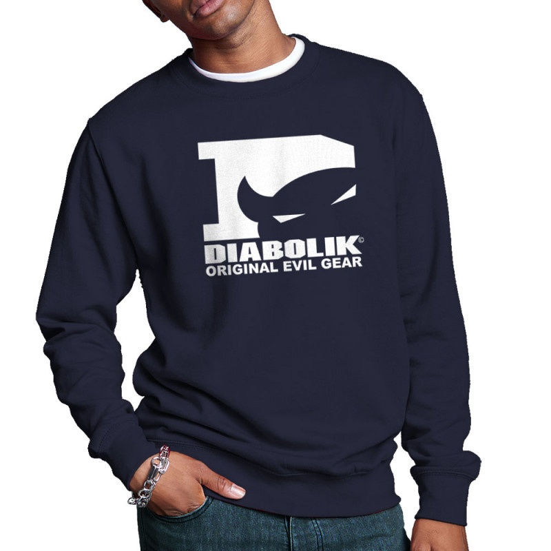 Sweat homme col rond bleu marine Diabolik - D Logo (Diabolik)