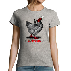 T-shirt femme gris chiné Deadpoule (Gondrax,Les Bébêtes,Animaux,Humour,Films/Séries)