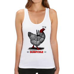 Débardeur femme coton bio blanc Deadpoule (Gondrax,Les Bébêtes,Animaux,Humour,Films/Séries)