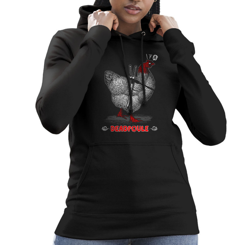 Sweat femme à capuche noir Deadpoule (Gondrax,Les Bébêtes,Animaux,Humour,Films/Séries)