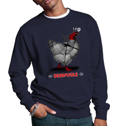 Sweat homme col rond bleu marine Deadpoule (Gondrax,Les Bébêtes,Animaux,Humour,Films/Séries)