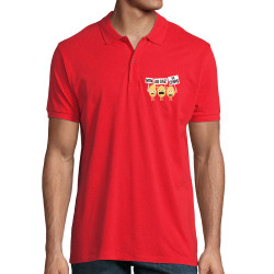 Polo homme coton bio rouge Non au gaz de chips (Alex Kidd,Humour,Fruits & Légumes)