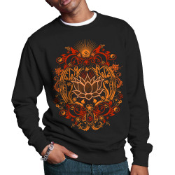 Sweat homme col rond noir Lotus Blossom (Gondrax,Ethnique)