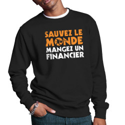 Sweat homme col rond noir Sauvez le monde (Ted Boundy,Slogans engagés,Humour)