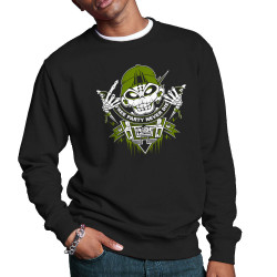 Sweat homme col rond noir Free Party Never Die (E Cone,teufeur)
