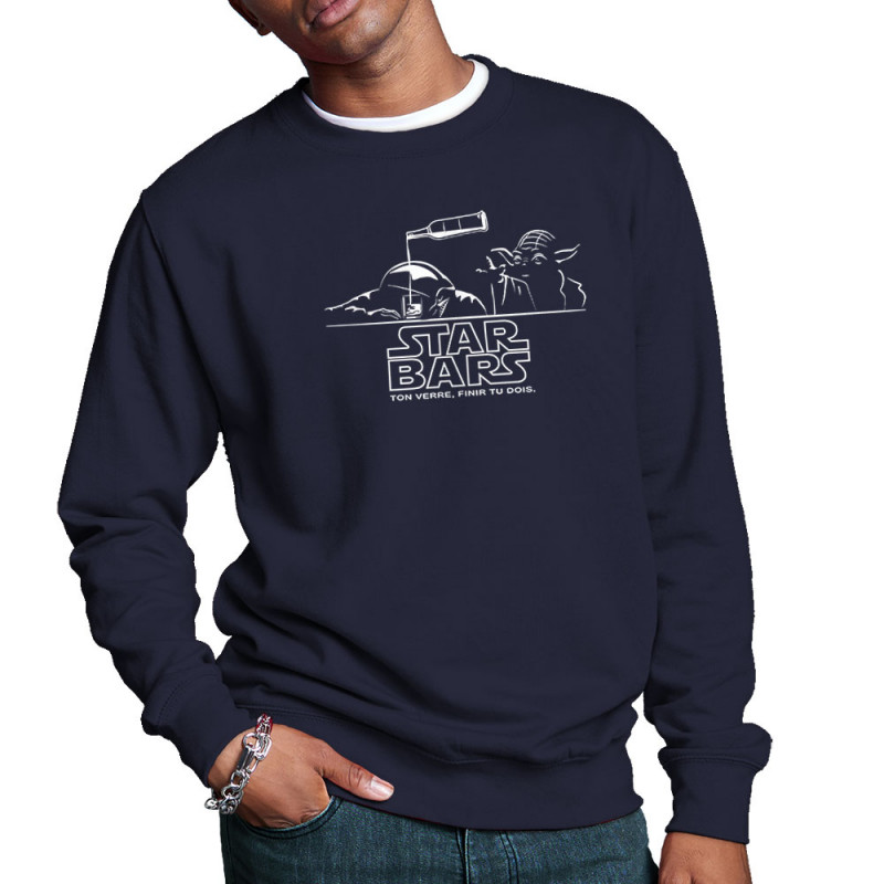 Sweat homme col rond bleu marine Star Bars (Le Duc,Jeux Vidéo / Geek,Alcool,Star Wars)