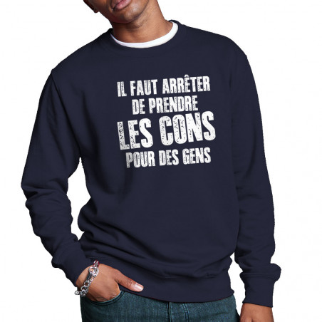 Sweat homme col rond "Il...