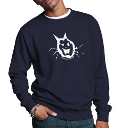 Sweat homme col rond bleu marine Washington Dead Cats - Old School Cat (Washington Dead Cats)
