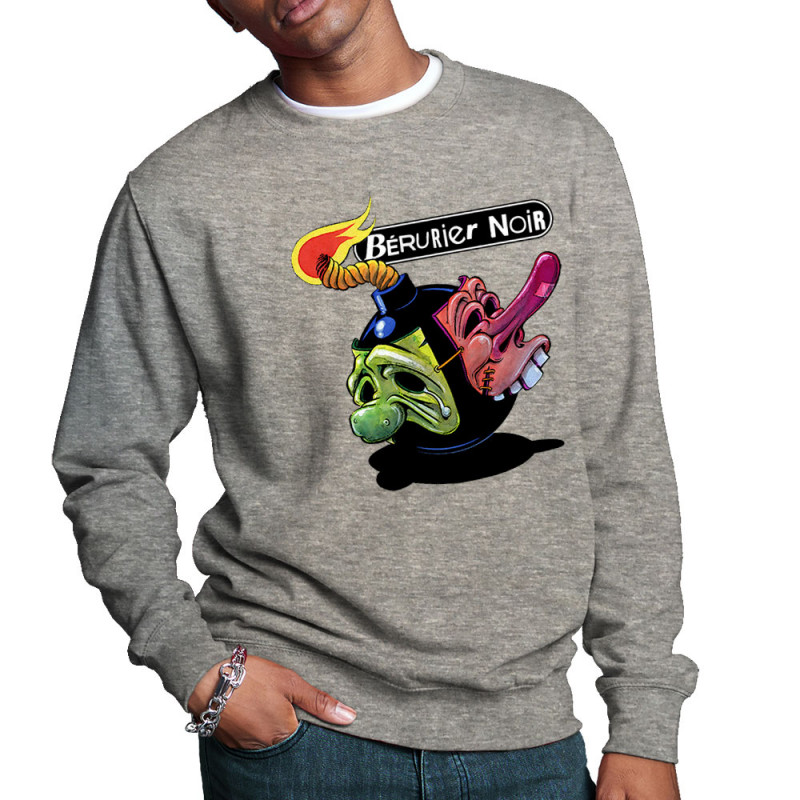 Sweat homme col rond gris chiné Bérurier Noir - Bombe (Bérurier Noir,Laul)