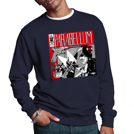 Sweat homme col rond bleu marine Parabellum Gratuit (Parabellum)