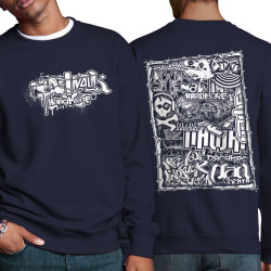 Sweat homme col rond bleu marine Nawak - Patchwork (Nawak)