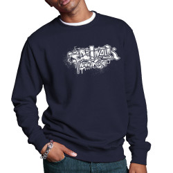Sweat homme col rond bleu marine Nawak - Patchwork (Nawak)