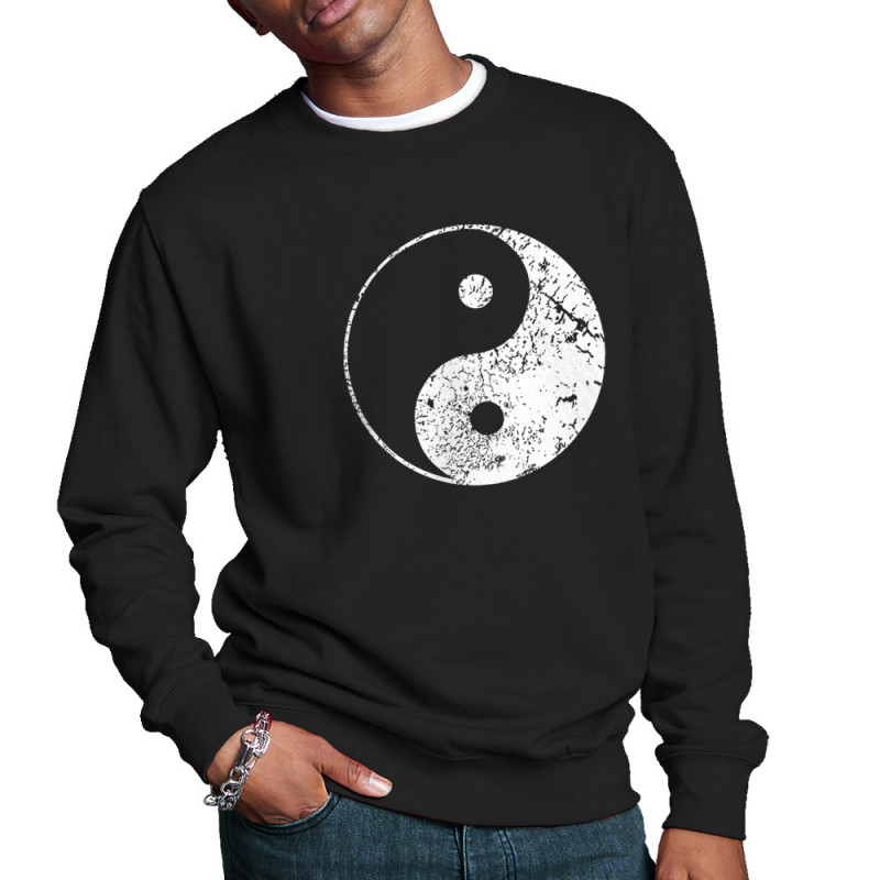 Sweat homme col rond noir Ying Yang (Ethnique)
