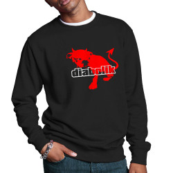 Sweat homme col rond noir Diabolik - Diabolo Dog (Diabolik,Animaux)