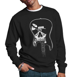 Sweat homme col rond noir Dead Guitar (Rock & Punk,Têtes de morts)