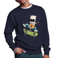 Sweat homme col rond bleu marine Simpskull Skate (Films/Séries,Skate)