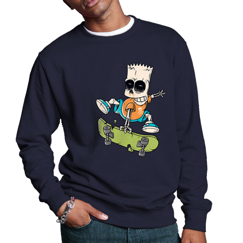 Sweat homme col rond bleu marine Simpskull Skate (Films/Séries,Skate)