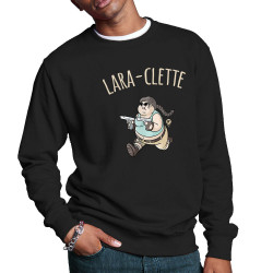 Sweat homme col rond noir Lara-Clette (A²,Films/Séries,Humour)