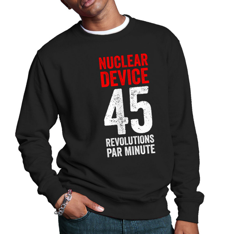 Sweat homme col rond noir Nuclear Device - 45 révolutions (Nuclear Device)