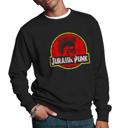 Sweat homme col rond noir Jurassic Punk (Gondrax,Films/Séries,Rock & Punk,Détournements)