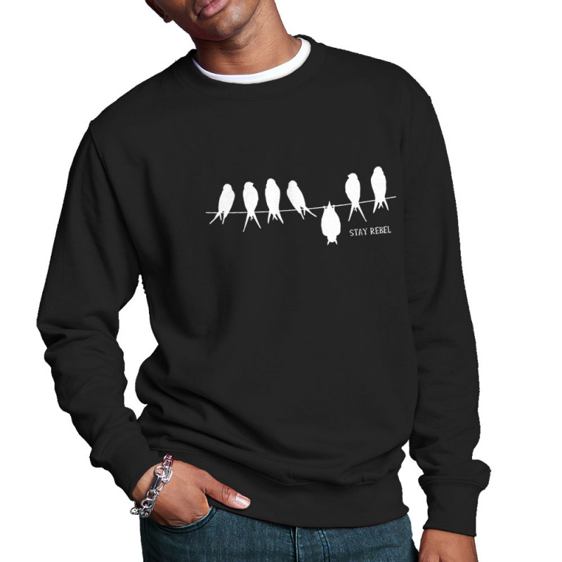 Sweat homme col rond noir Stay Rebel (Gondrax,Animaux,Humour,Stay)