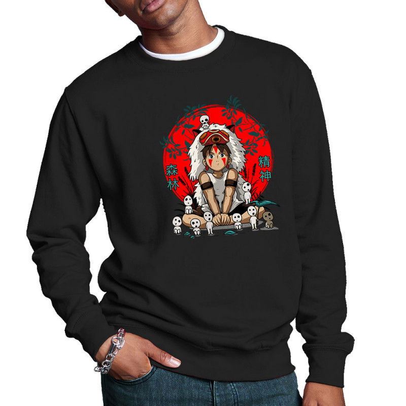 Sweat homme col rond noir Forest Spirits (Le Duc,Films/Séries,Manga Kawaï japan)