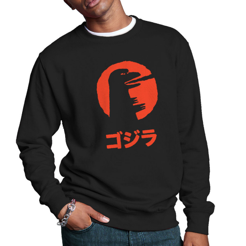 Sweat homme col rond noir Vintage Godzilla (Alex Kidd,Films/Séries,Manga Kawaï japan)