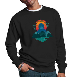 Sweat homme col rond noir Kiking Kong (Ptit Mytho,Animaux,Films/Séries)