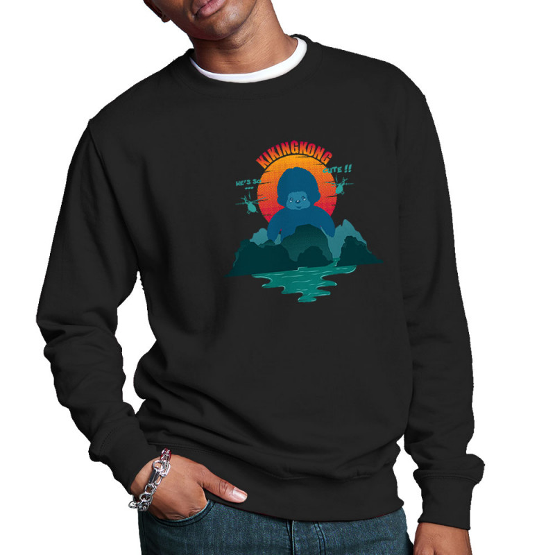 Sweat homme col rond noir Kiking Kong (Ptit Mytho,Animaux,Films/Séries)
