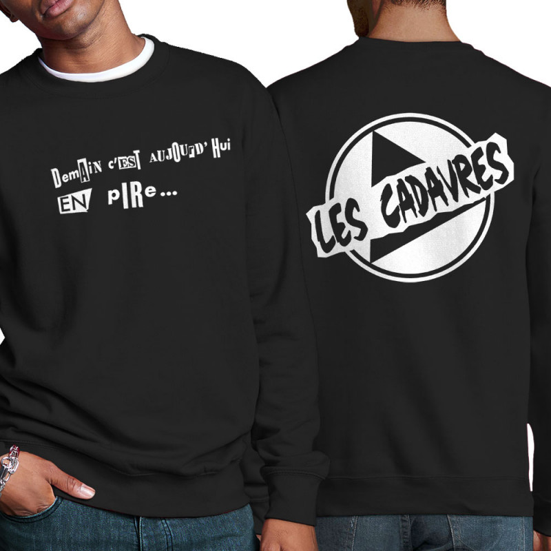 Sweat homme col rond noir Demain (Les Cadavres)
