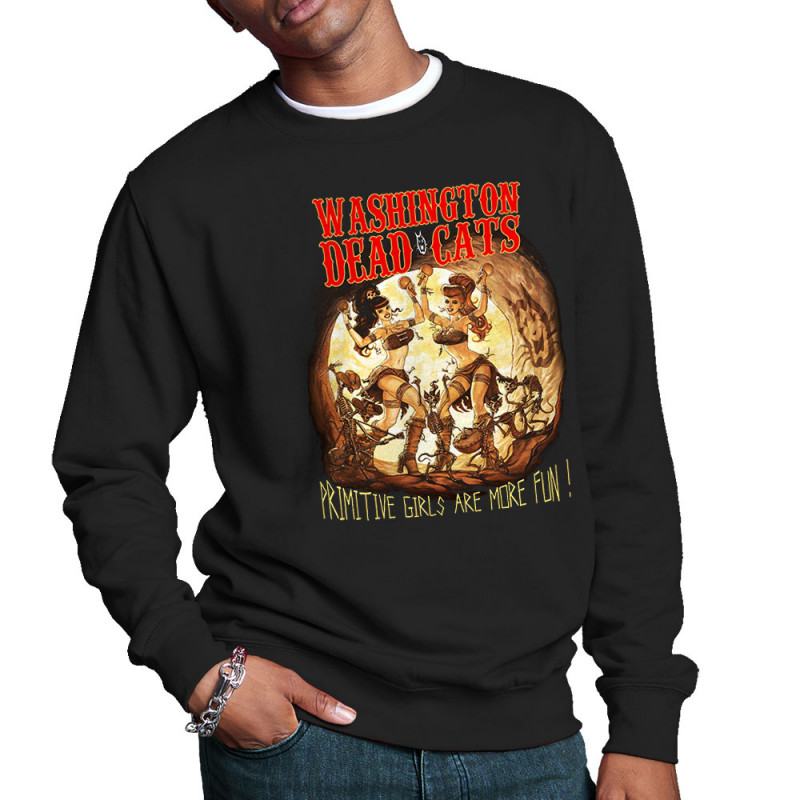 Sweat homme col rond noir Primitive Girls (Washington Dead Cats)