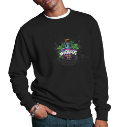 Sweat homme col rond noir Mandragore (Mélusine,Alcool)