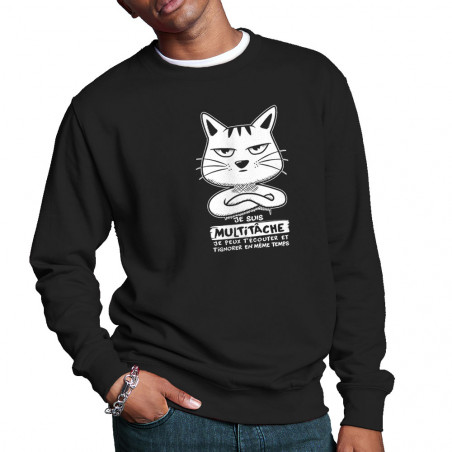 Sweat homme col rond "Chat...