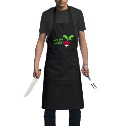 Tablier unisexe noir Are You Radis (Ted Boundy,Fruits & Légumes,Humour)