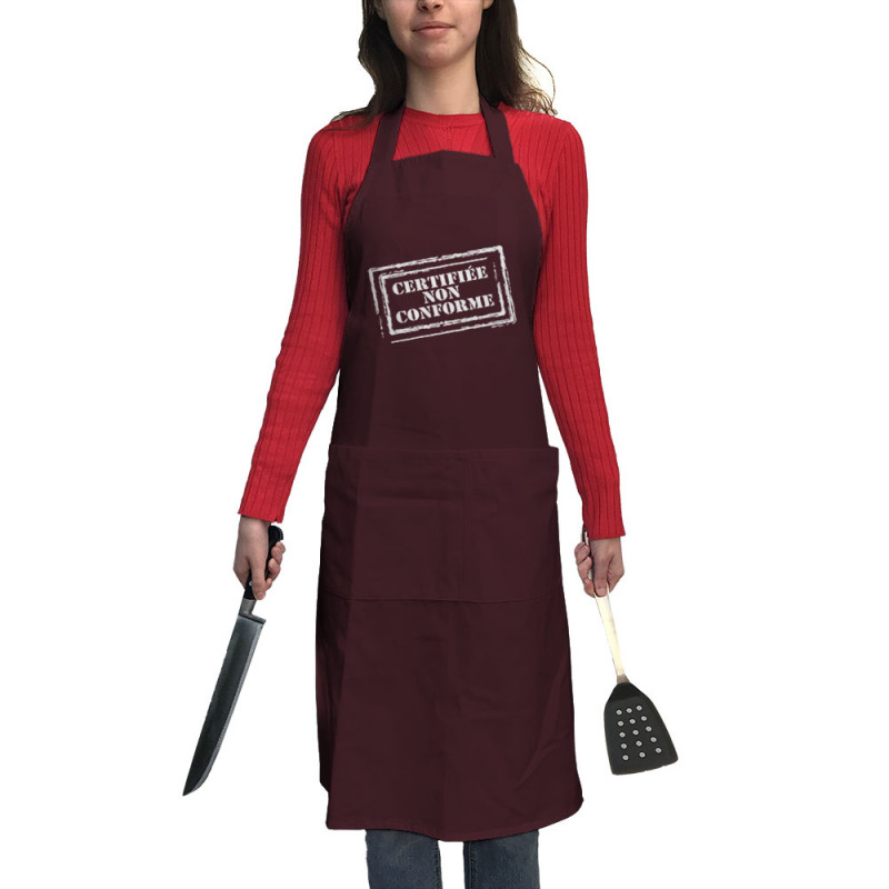 Tablier unisexe bordeaux Certifiée non conforme (Gondrax,Slogans engagés)