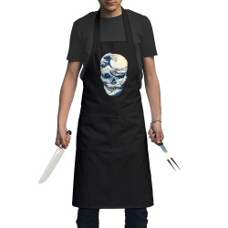 Tablier unisexe noir Hokusai Wave Skull (Têtes de morts,Amazon,Hokusaï,Musée)