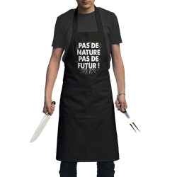 Tablier unisexe noir Pas de nature pas de futur (Gondrax,Slogans engagés,Ecologie)