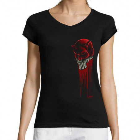 T-shirt femme col V...