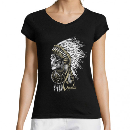 T-shirt femme col V "Bad...